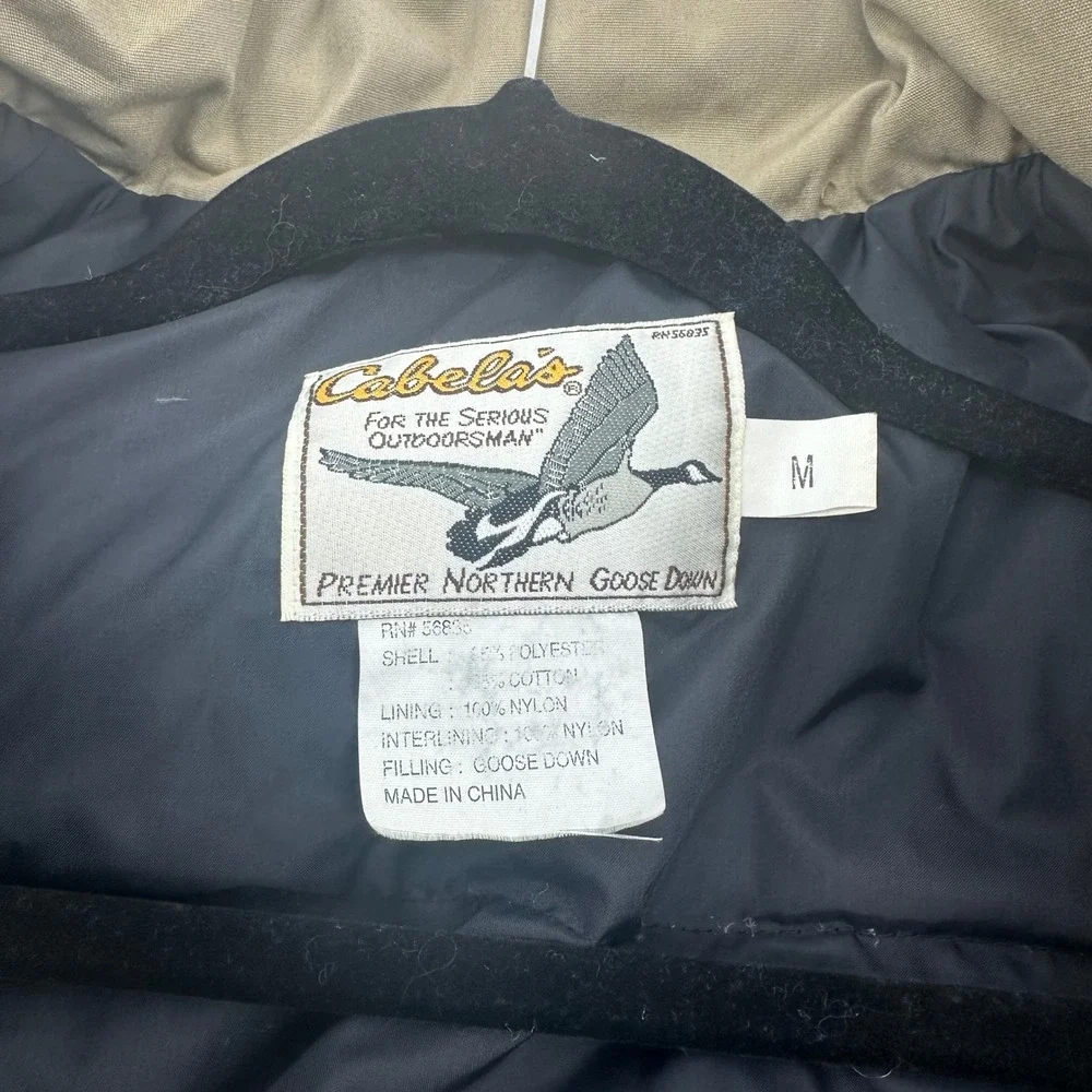 Cabela's Premier Northern‎ Goose Down Vest Men's Medium Puffer Utility Medium